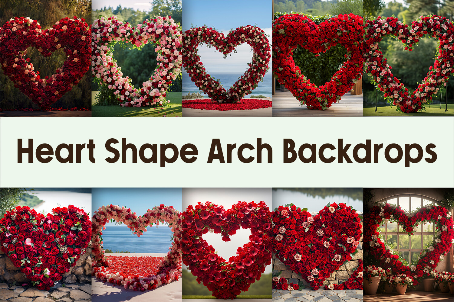 Heart Shape Arch Backdrops Graphic by Pamilah · Creative Fabrica