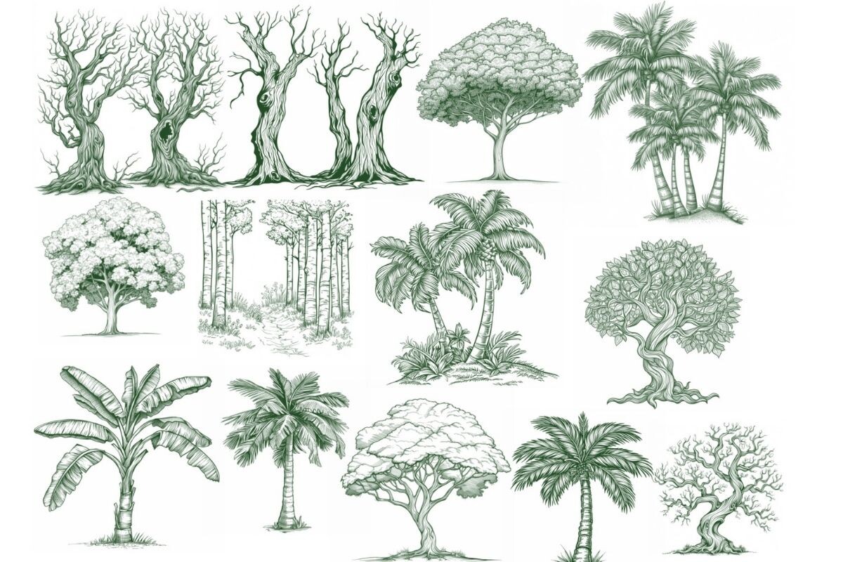 Procreate Tree Landscape Brush Stamp Set - photo 4