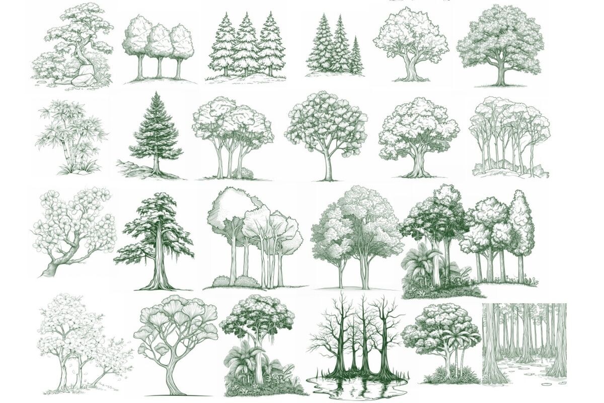 Procreate Tree Landscape Brush Stamp Set - photo 5