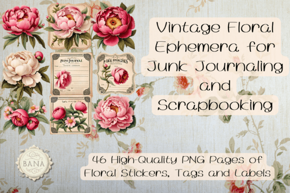 Vintage Floral Ephemera Big Set