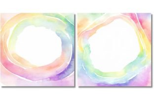 Watercolor Rainbow Frame Backgrounds Graphic by VYCstore · Creative Fabrica