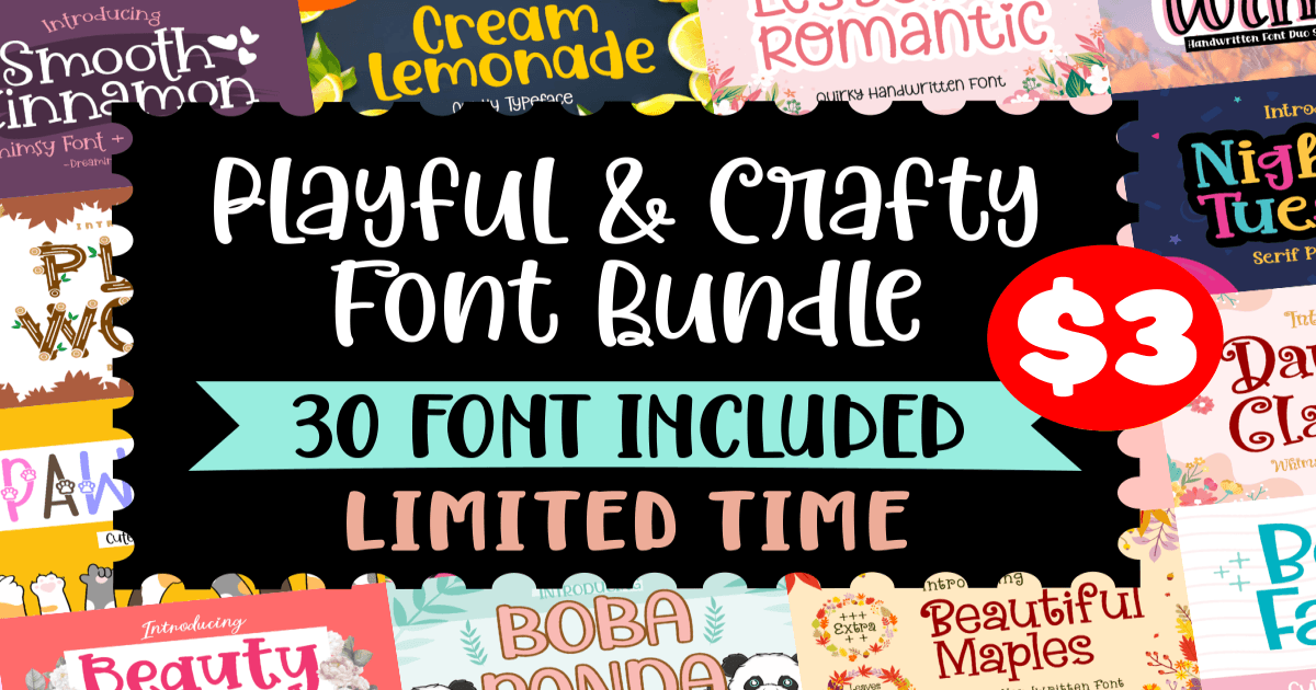 Playful & Crafty Font Bundle Bundle · Creative Fabrica