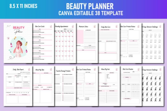 Beauty Planner Canva KDP Graphic Planners & Schedules By Lavlu Creative Zone