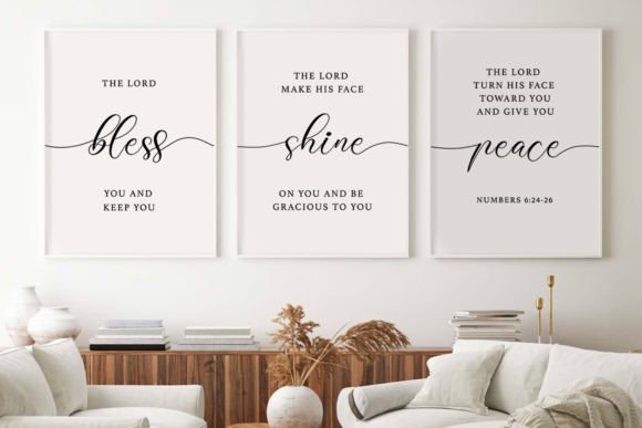 Bible Verse Wall Art Set of 3 Prints