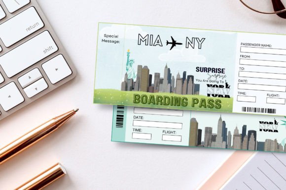 New York Boarding Pass Template Canva
