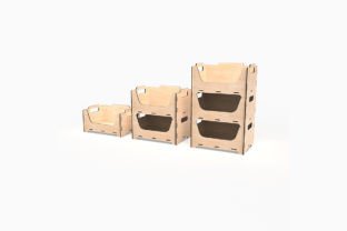 Stackable Boxes Laser Stackable Storage Box Laser Cut Files · Creative Fabrica