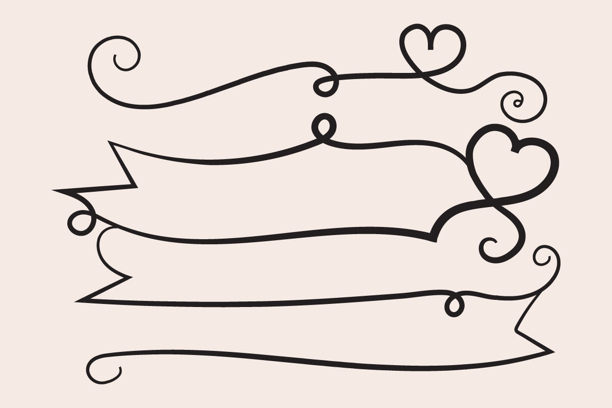Writing for Text Valentines Day Ribbon Graphic by nurearth · Creative ...