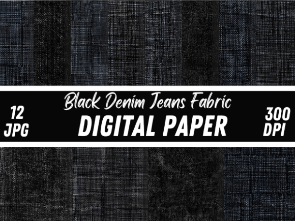 Black Denim Jeans Fabric Paper Patterns