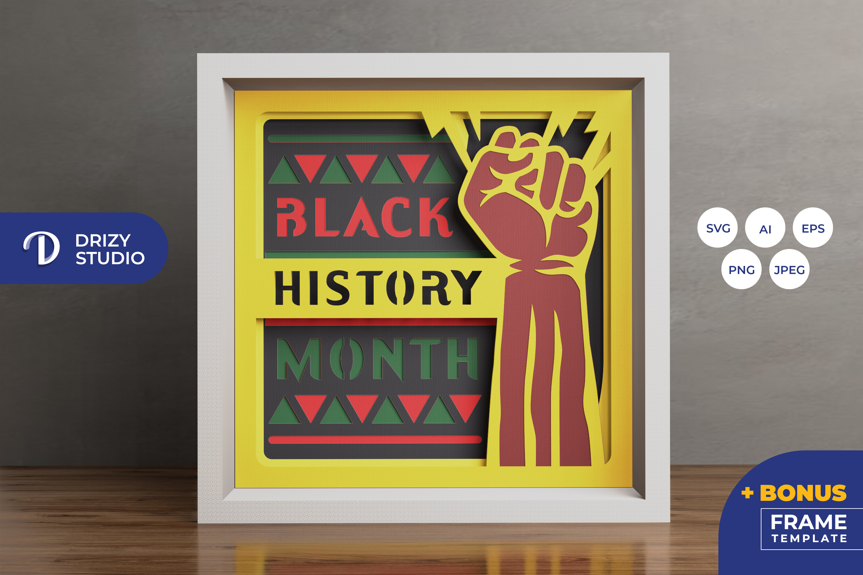 Black History Month 3D Shadow Box · Creative Fabrica