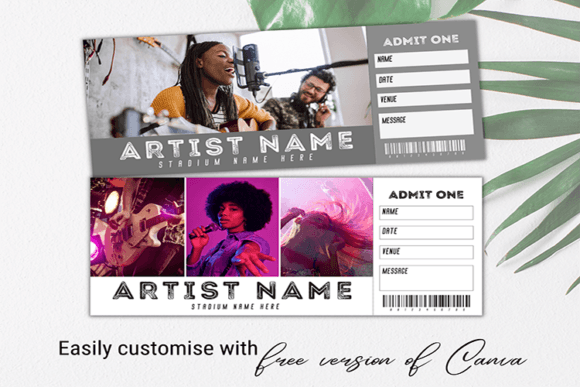 Concert Ticket Canva Template