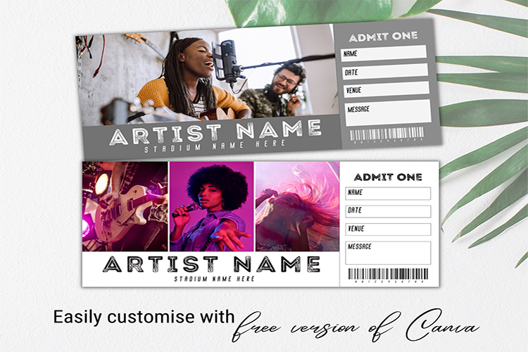 Concert Ticket Canva Template
