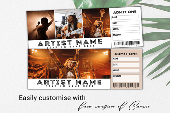 Concert Ticket Canva Template