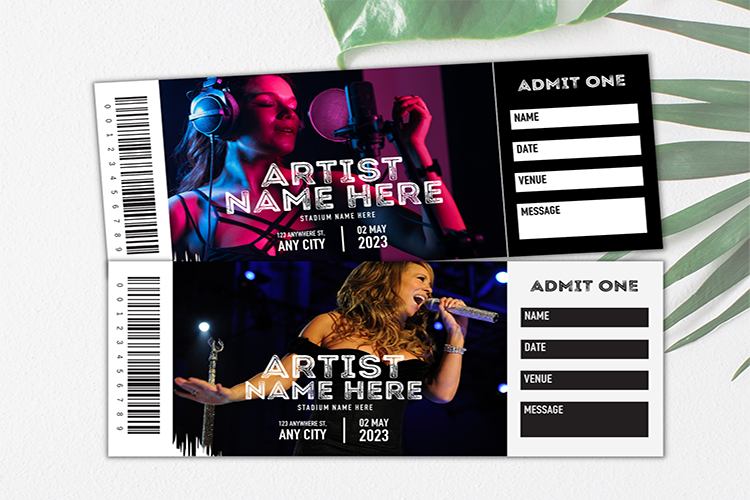Concert Ticket Canva Template