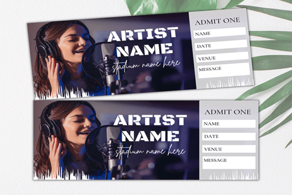 Concert Ticket Canva Template
