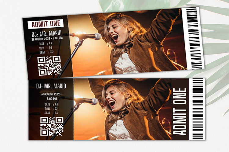 Concert Ticket Canva Template