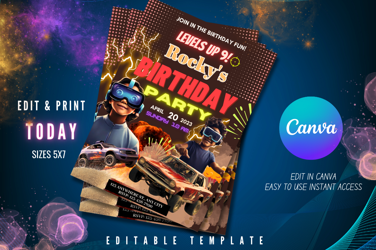 Editable Birthday Invitation Template