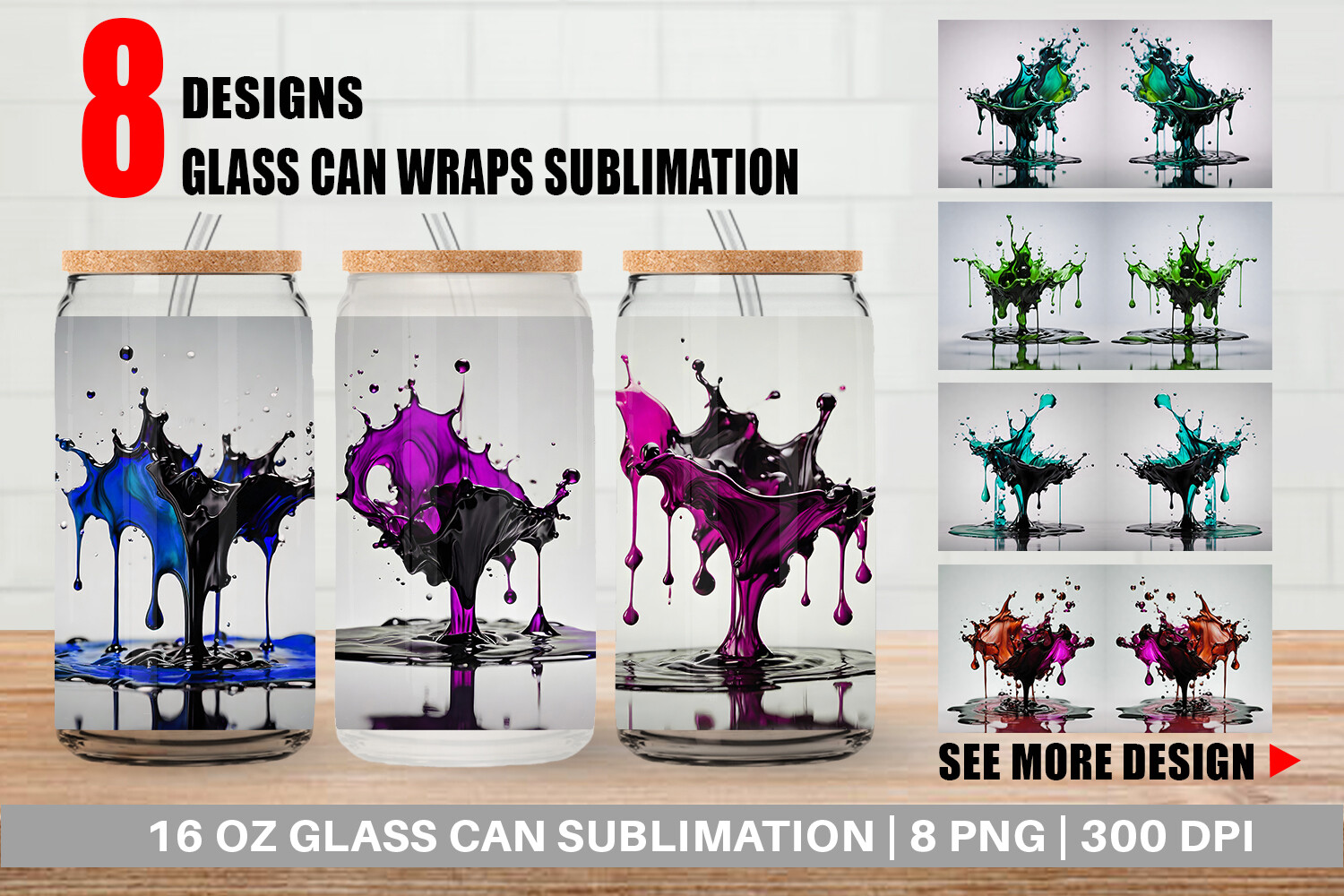 Glass Can Water Ink Drop Graphic by Artnoy · Creative Fabrica