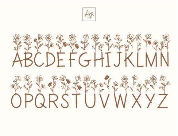 Mama Flowers Font Font PNG with transparent background - Preview 1
