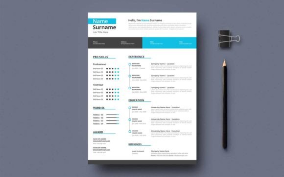 Modern One Page Business Resume Template