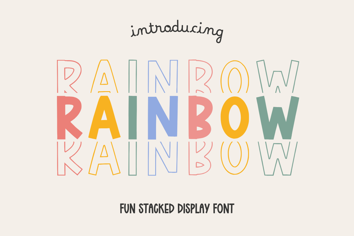 Typography Rianbow Rainbow Font by Sakti Avellin · Creative Fabrica