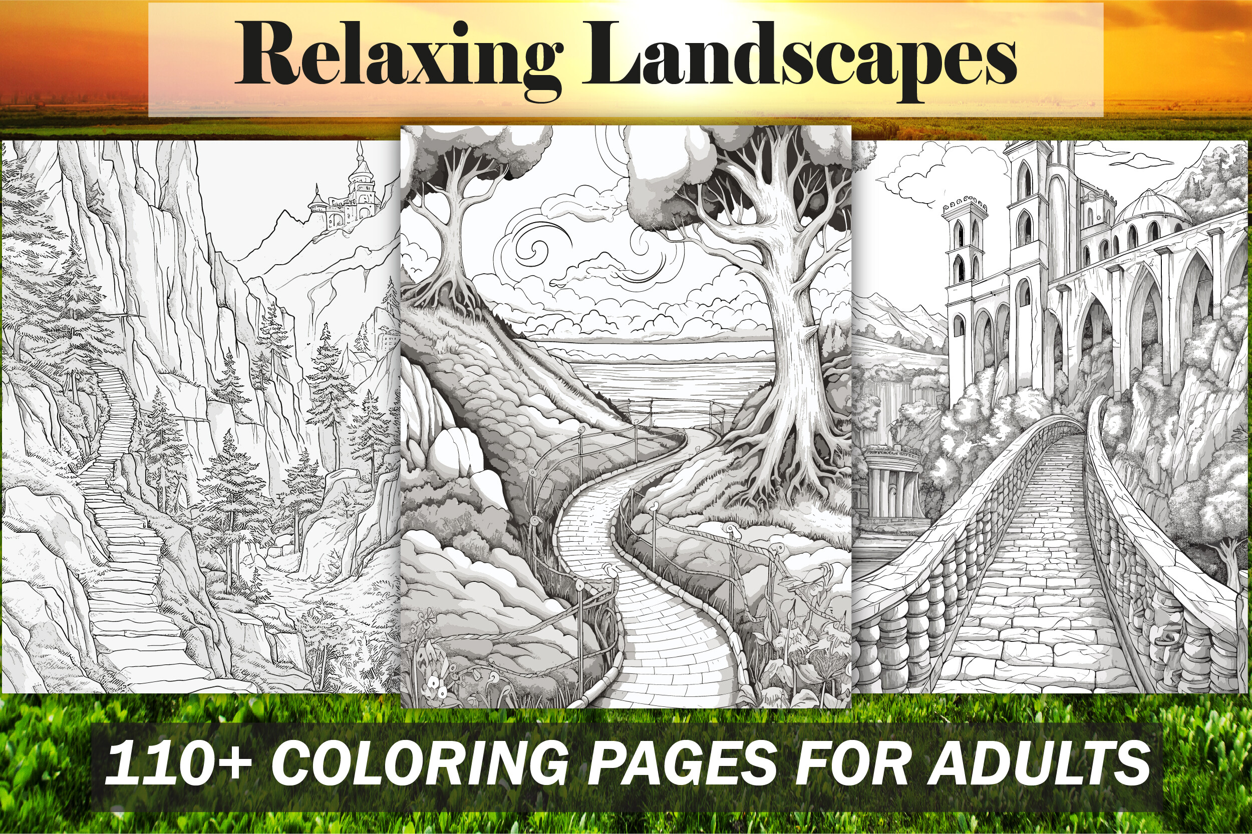 Relaxing Landscapes Coloring Book - KDP Graphic by C - F - D · Creative ...