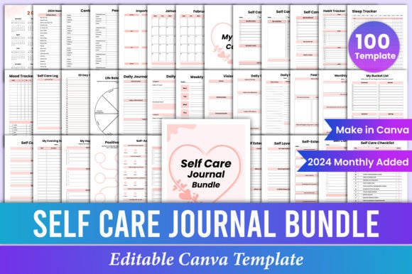 Canva Self Care Journal Bundle Template Graphic Canva By Mustafiz