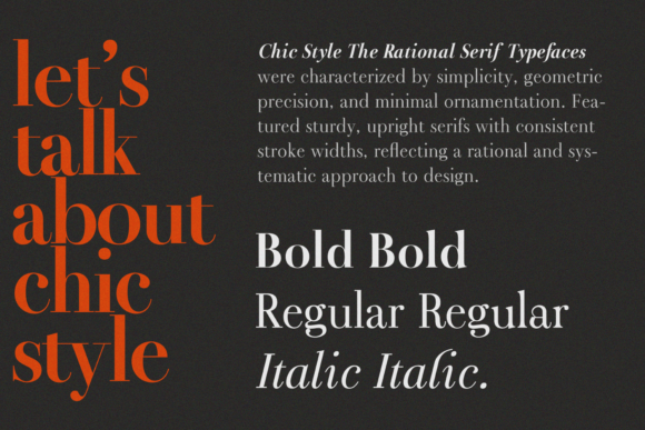 Chic Style (serif Family) Font - Preview 1