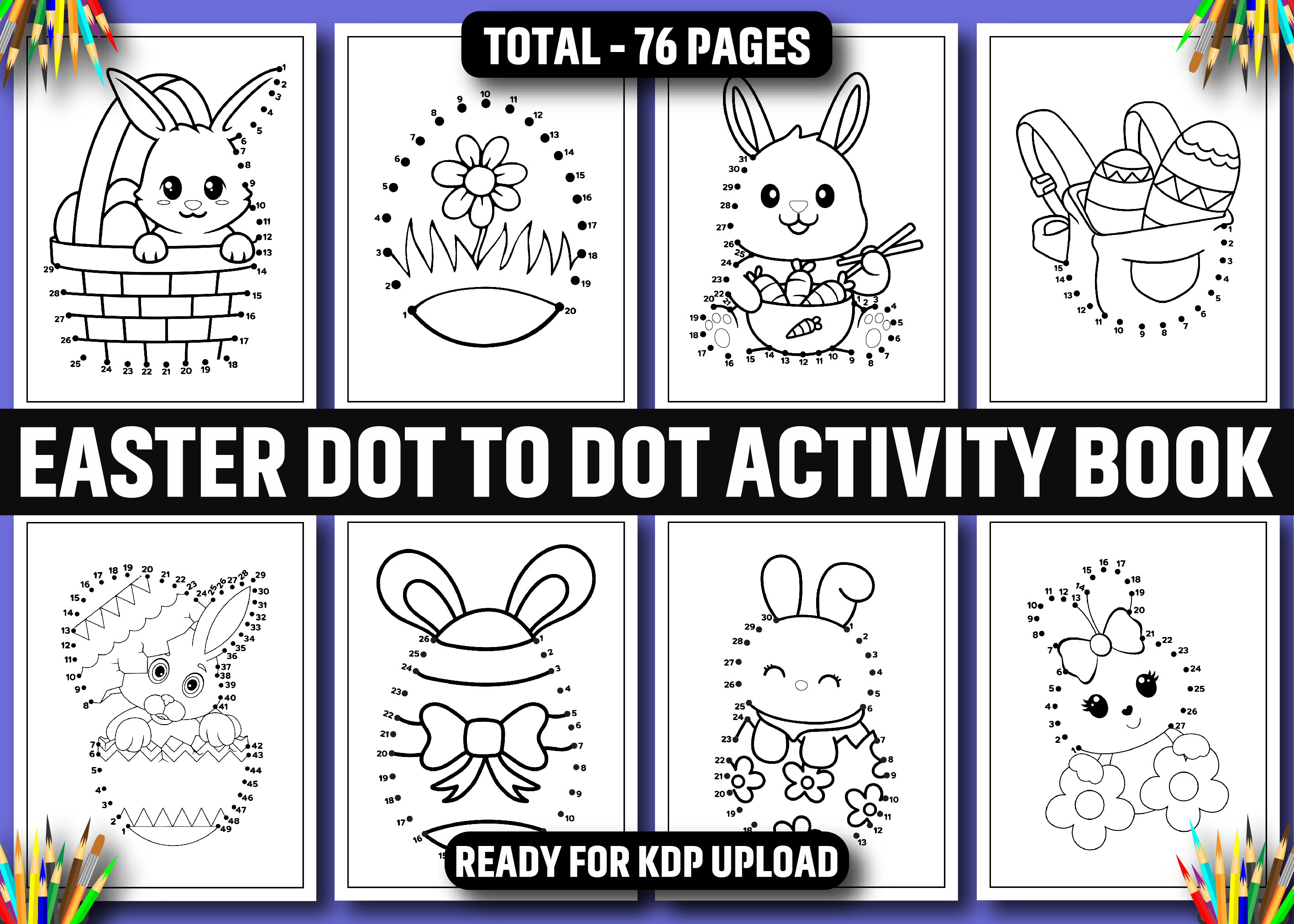 Easter Dot to Dot Activity Book for Kids