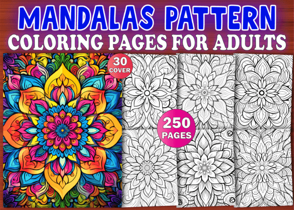 250 Mandalas Patterns Coloring Pages KDP