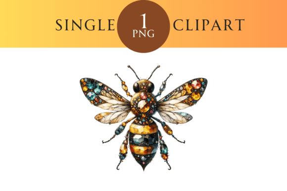 Bee Gem Encrusted Clipart Png Graphic by Watercolour Lilley · Creative ...