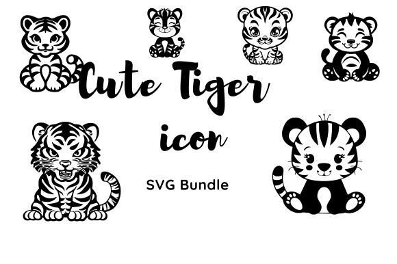 Cute Tiger Icon Svg Bundle