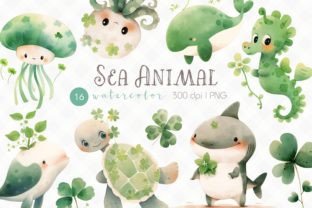 Sea Animal Watercolor Clipart