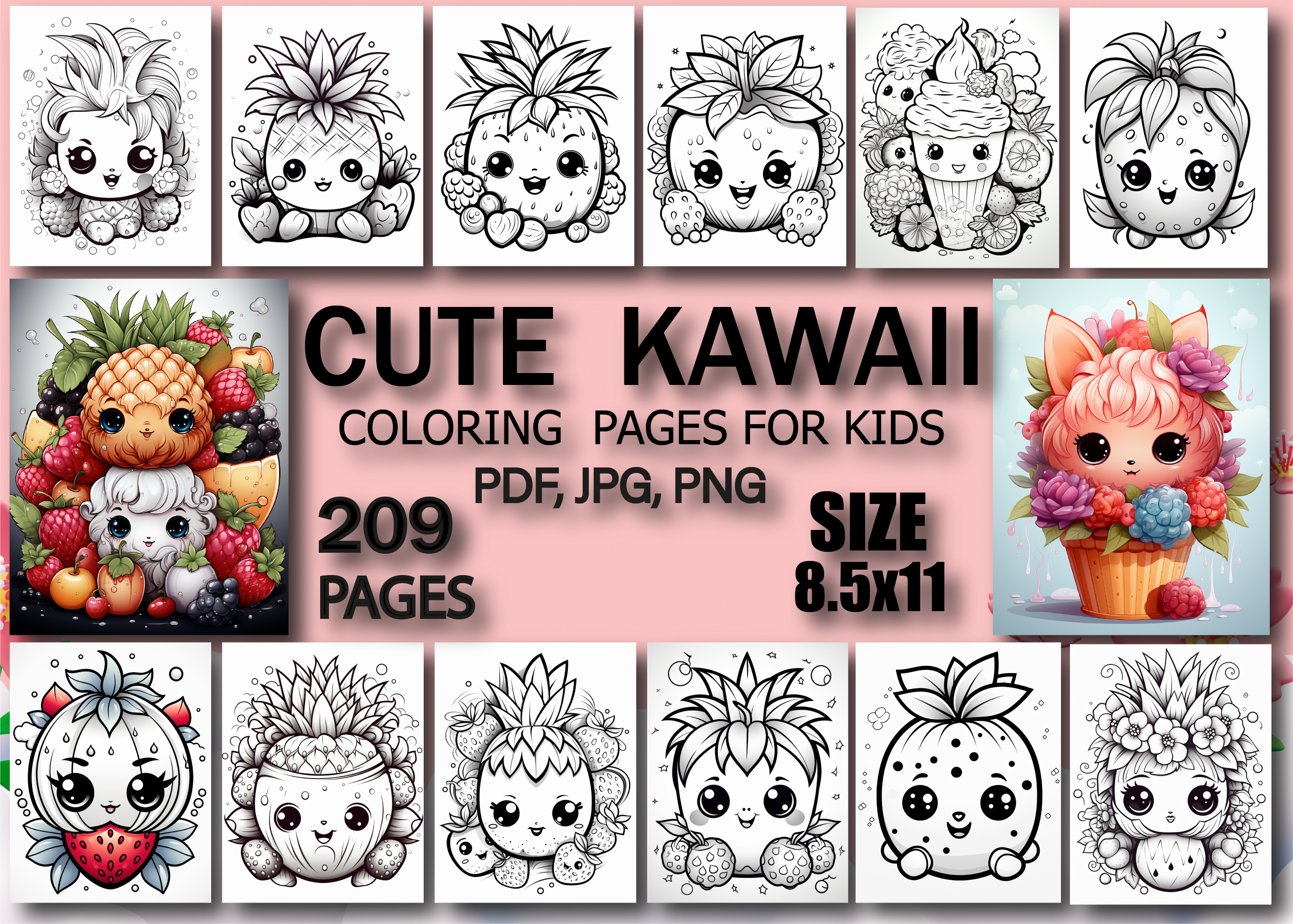 Cute Kawaii Coloring Book for Kids Graphic by Design Zone · Creative ...