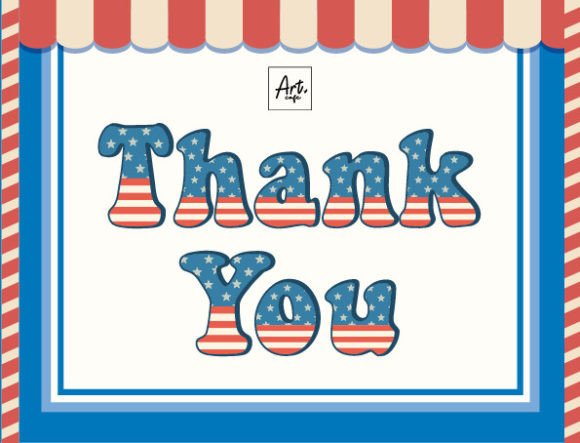 Groovy Patriotic Font PNG with transparent background - Preview 4