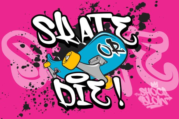 Shock Blow Font PNG with transparent background - Preview 3
