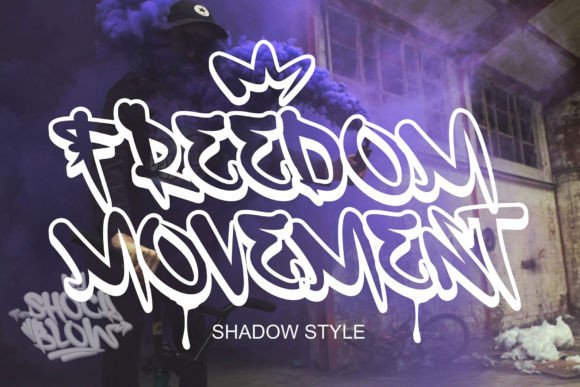 Shock Blow Font PNG with transparent background - Preview 5