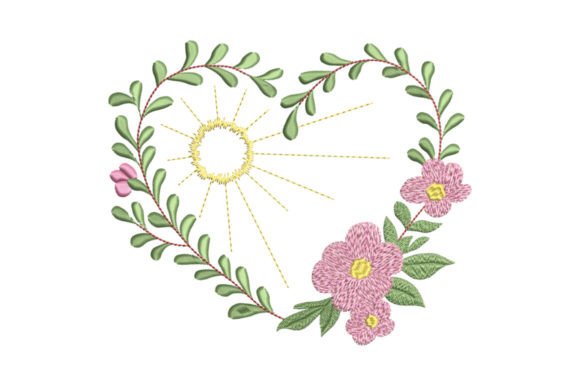 "Spring Flower Heart” is a Free Spring Machine Embroidery Design designed by EmbArt from Creative Fabrica!