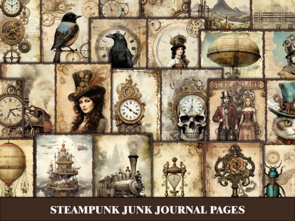 Vintage Junk Journal Pages Old Paper Graphic by Wildflower Publishing ...