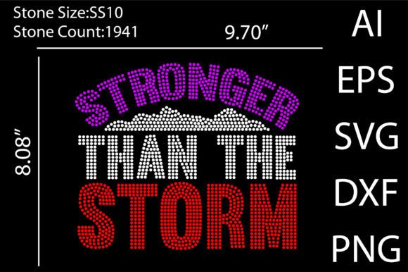 Stronger Than the Storm Rhinestone Gráfico Diseños de Camisetas Por betruthful
