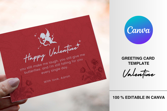 Valentine Greeting Card Canva Template