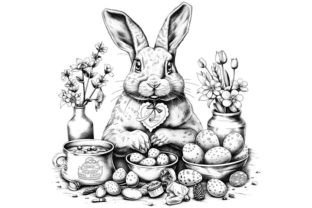 Vintage Easter Bunny Bundle Isolated Graphic by Dizblast · Creative Fabrica