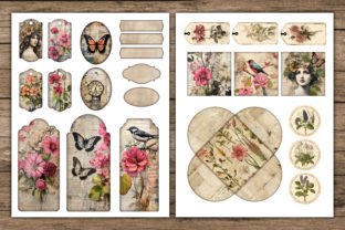 Vintage Junk Journal Kit Floral Ephemera Graphic by Wildflower ...