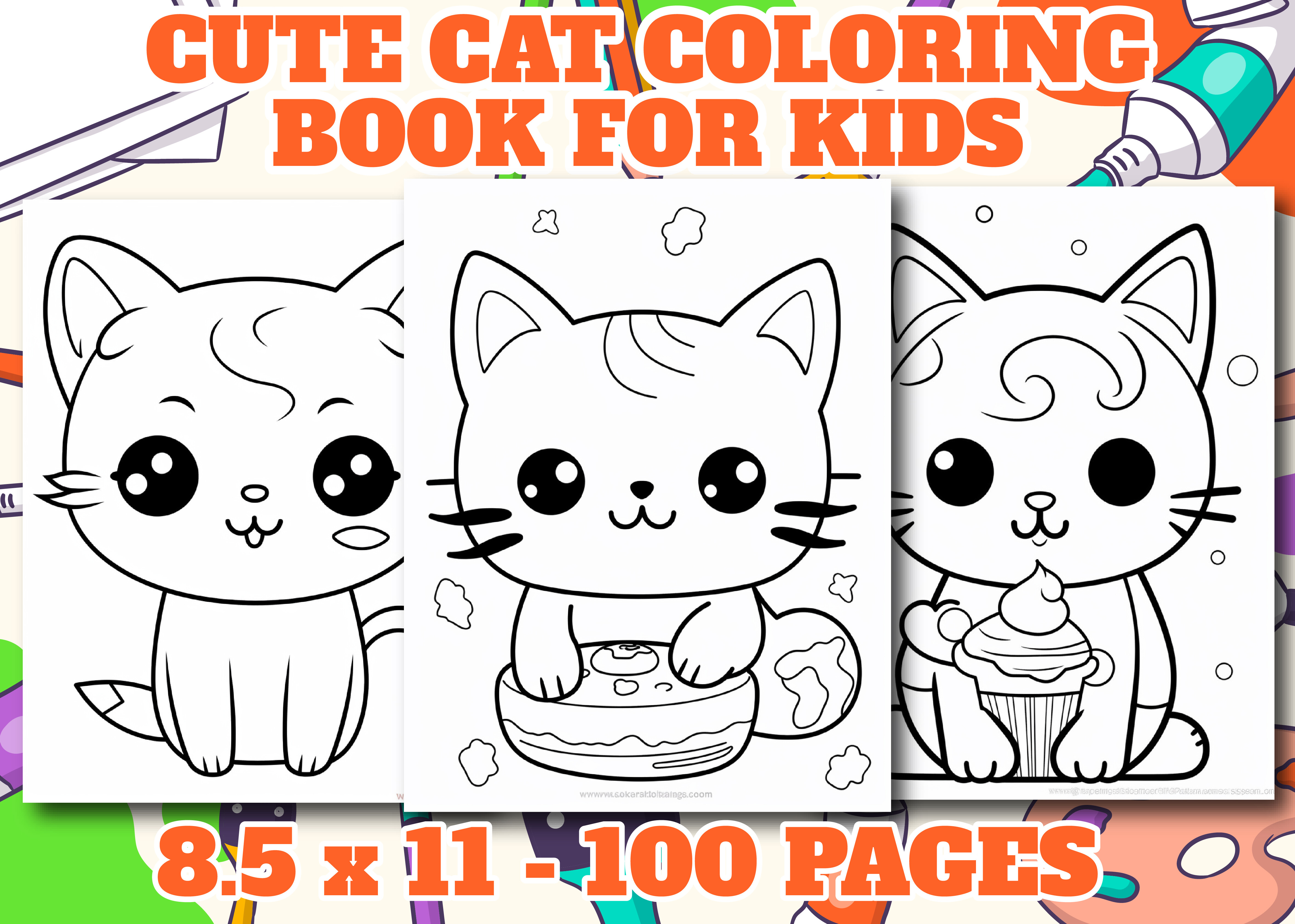 Cute Cat Coloring Pages for Kids