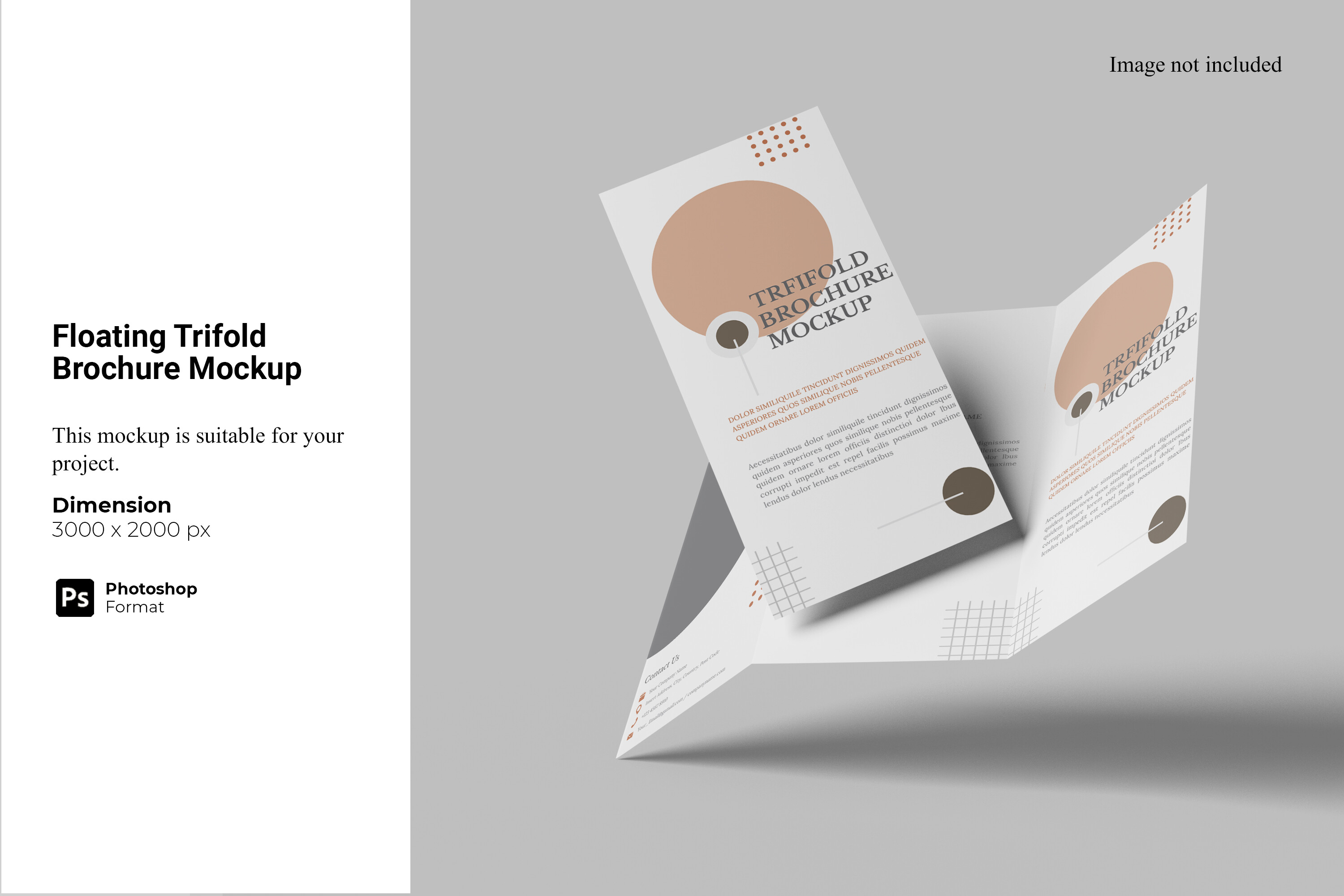 Floating Trifold Brochure Mockup Graphic by Ian Mikraz · Creative Fabrica