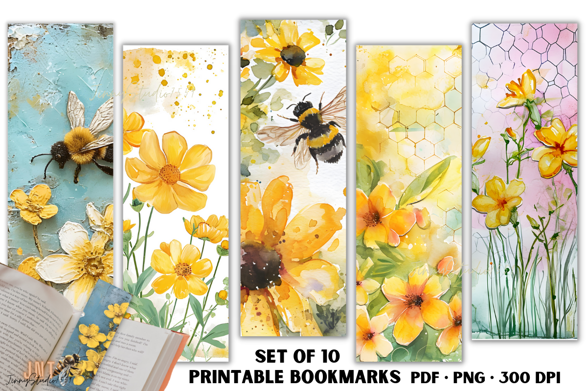 Honey Bee Bookmarks Png Graphic by JinnyStudio7559 · Creative Fabrica