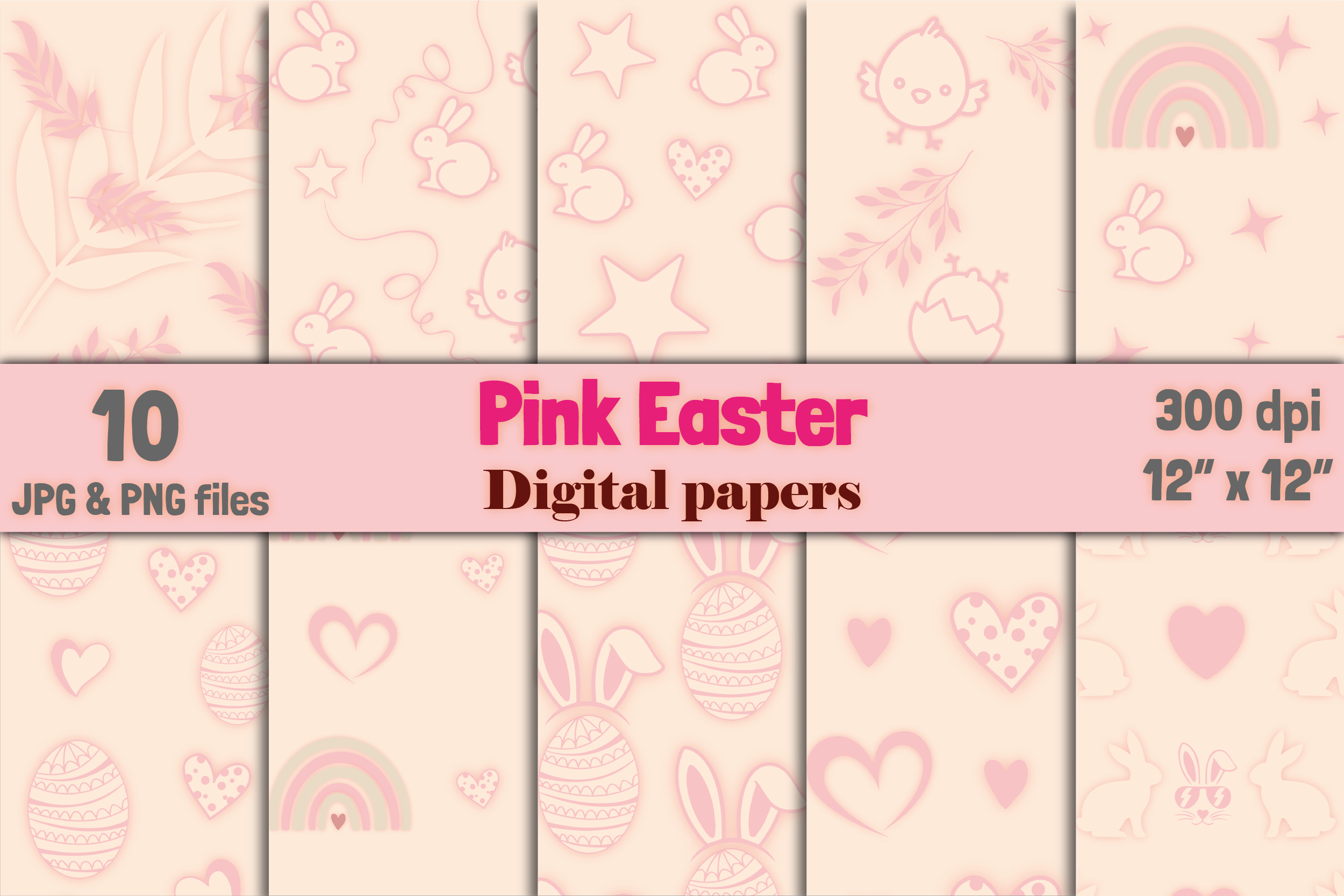 Pink Easter Digital Paper Graphic by TM design · Creative Fabrica
