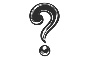 Question mark in engraving style. Faq bl