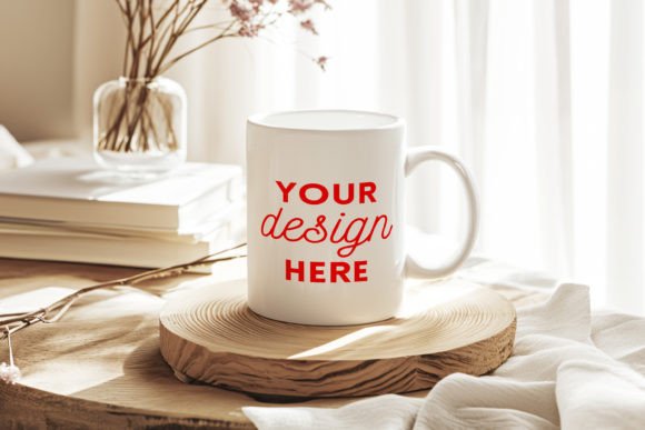 White Ceramic Mug Mockup Cozy Home Style Graphics