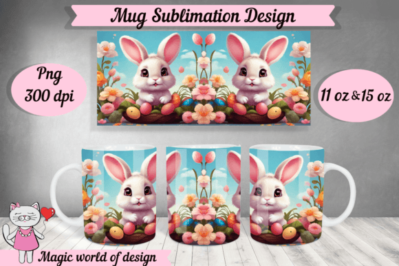 Easter Bunny Sublimation Mug Oz Oz Graphics