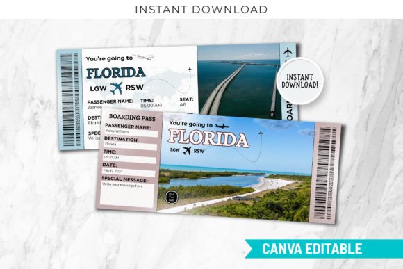 Editable Florida Boarding Pass Template